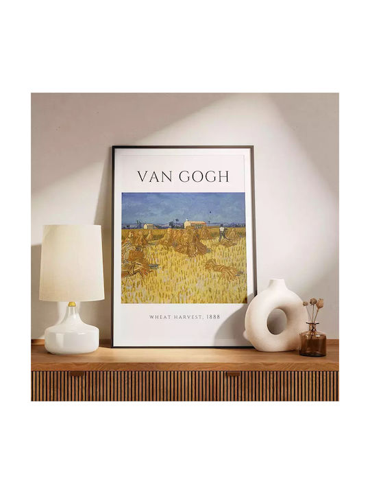 Poster Van Gogh Wheat Harvest Art097 21cm X 30cm Λευκό Κάδρο Pvc 18x24