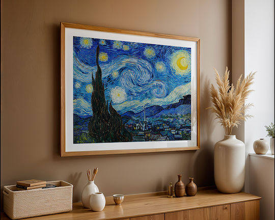 Poster Van Gogh Sternennacht Art105 21cm x 30cm Weißer Rahmen PVC 18x24
