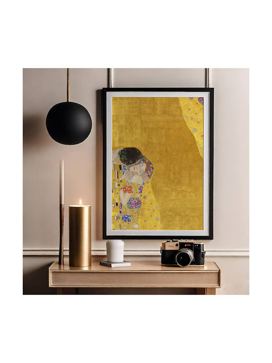 Poster Gustav Klimt Kiss Art155 21cm X 30cm Λευκό Κάδρο Pvc 18x24