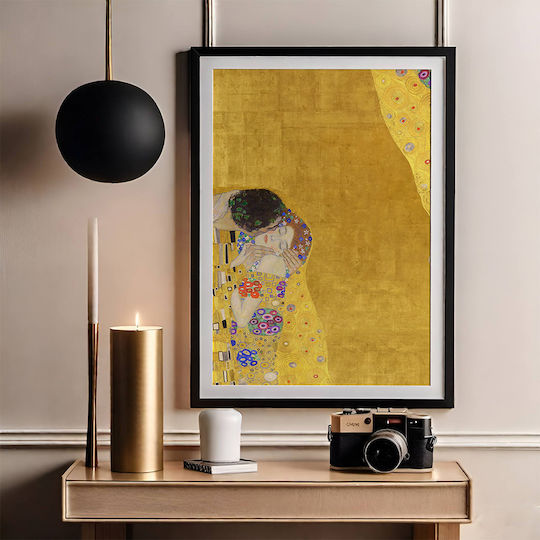 Poster Gustav Klimt Kiss Art155 21cm X 30cm Λευκό Κάδρο Pvc 18x24