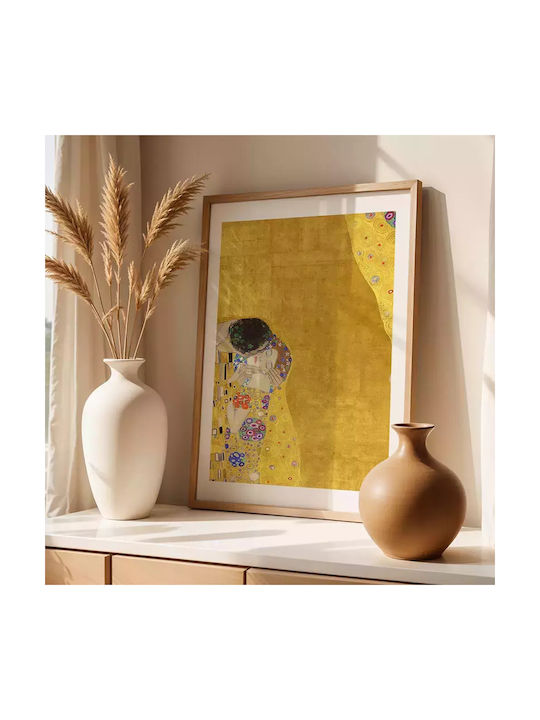 Poster Gustav Klimt Kiss Art155 21cm X 30cm Λευκό Κάδρο Pvc 18x24
