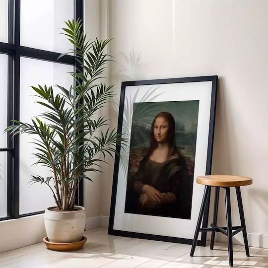 Постер Леонардо да Винчи Мона Лиза Art159 21см X 30см Бяла Рамка PVC 18x24