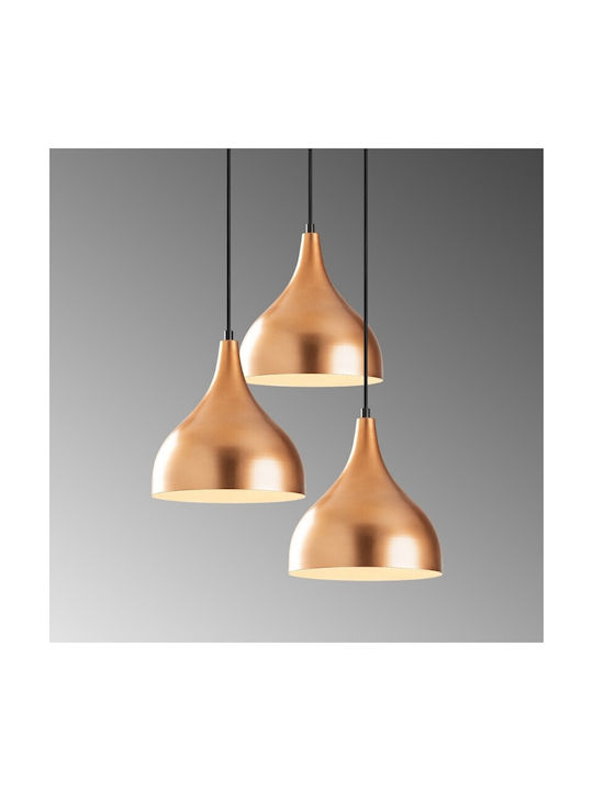 Megapap Oslo Κρεμαστό Φωτιστικό Χάλκινο με Ντουί E27 47x30x122εκ.