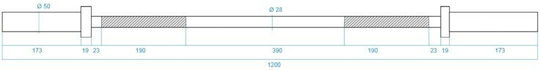 HMS Straight Bar 8.3kg 120cm Length without Collar