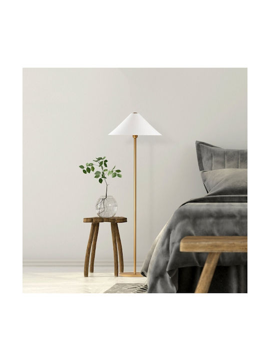 Megapap Floor Lamp H150xW46cm. with Socket for Bulb E27 White