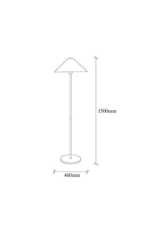 Megapap Cansu Lampa de podea Î150xL46cm. cu Soclu pentru Bec E27 Alb