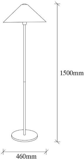 Megapap Cansu Floor Lamp H150xW46cm. with Socket for Bulb E27 White