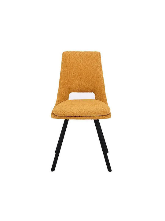 Alice Dining Room Artificial Leather Chair Mustard 47x54x87cm 2pcs