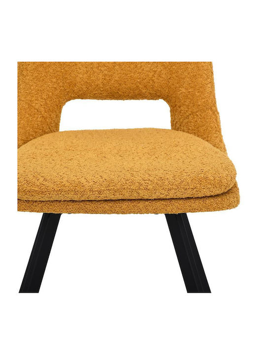 Alice Dining Room Artificial Leather Chair Mustard 47x54x87cm 2pcs