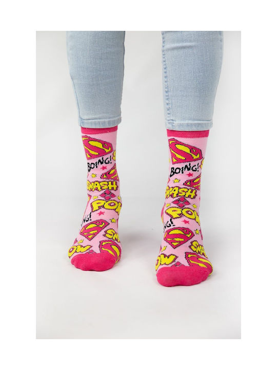 Women's Fashion Socks Superman Cotton Warner Bros 46063 Multicolor
