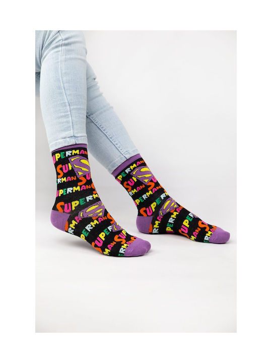 Women's Fashion Socks Superman Cotton Warner Bros 46063 Multicolor