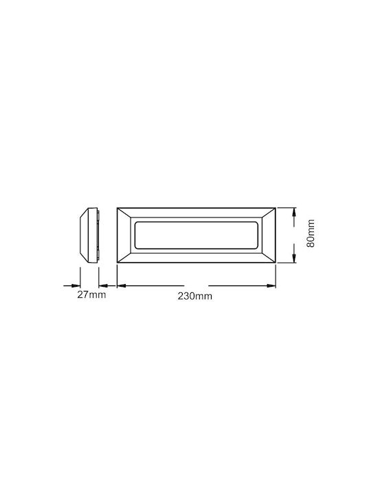 Aca Wasserdichte Deckenleuchte LED 4W 3000K 23x8x8cm Aca Wasserdichte Deckenleuchte LED 4W 3000K 23x8x8cm