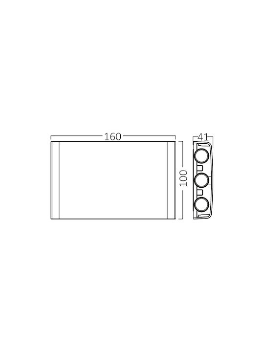 Braytron Επιτοίχιο Εξωτερικό Σποτ LED IP65 6W με Ρυθμιζόμενο Λευκό Φως 16x10x4.1εκ.