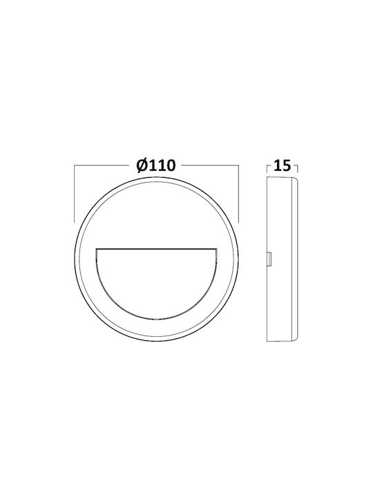 Braytron Wall-Mounted Outdoor Ceiling Light LED IP65 3W with Warm White Light
