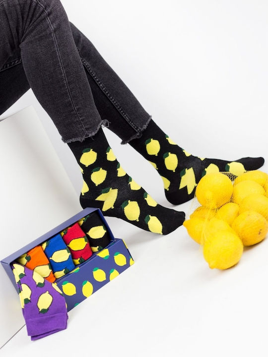 Șosete Fashion Bărbați Lămâi 5 Perechi Bumbac Livoni 21095 Portocaliu