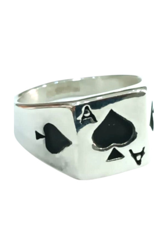 Kalliopi Silver Ανδρικό Δαχτυλίδι από Ατσάλι