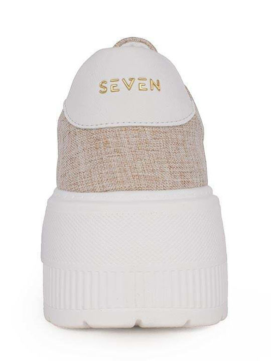 Γυναικεία Flatforms Sneakers Beige Canvas