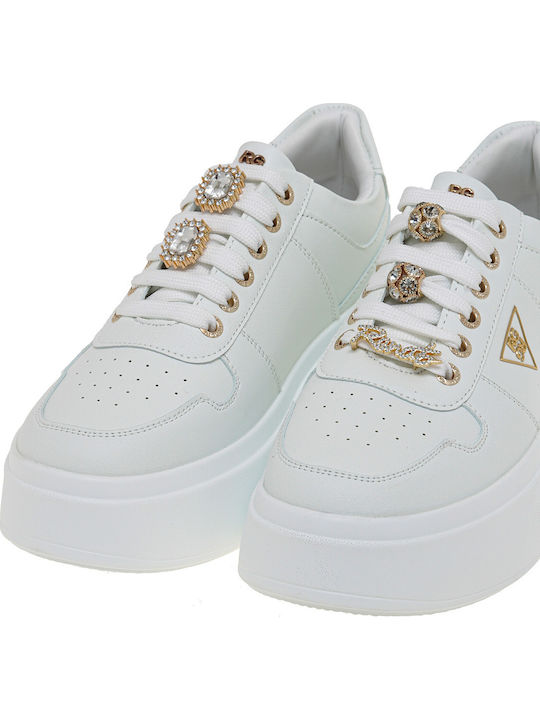 Γυναικεία Flatforms Sneakers Λευκό / Lt Gold