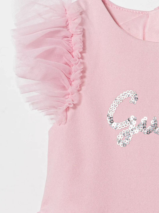 Rochie pentru Copii Mâneca scurta Din tul Pink