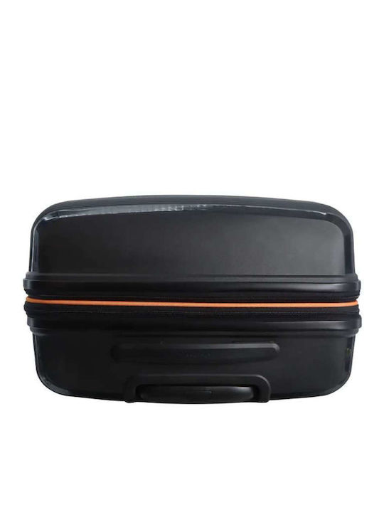 Discovery Medium Travel Suitcase Hard Black with 4 Wheels Height 65cm