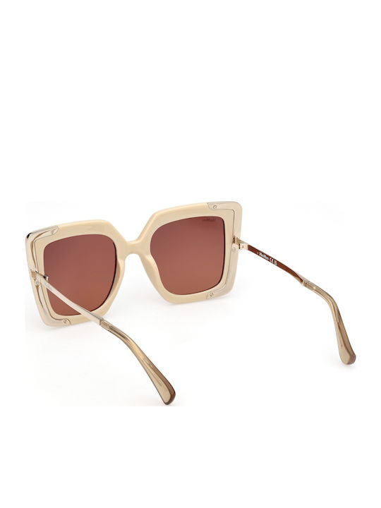 Max Mara Sunglasses Beige with Acetate Frame & Brown Lens Max Mara Sunglasses Beige with Acetate Frame & Brown Lens