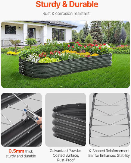 Vevor Blumenkasten Metallisch Dark Gray