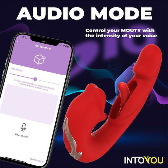 Mouty Vibe Biting Flipping Κλασικός Δονητής με Απομακρυσμένο Έλεγχο 17.2cm Κόκκινος