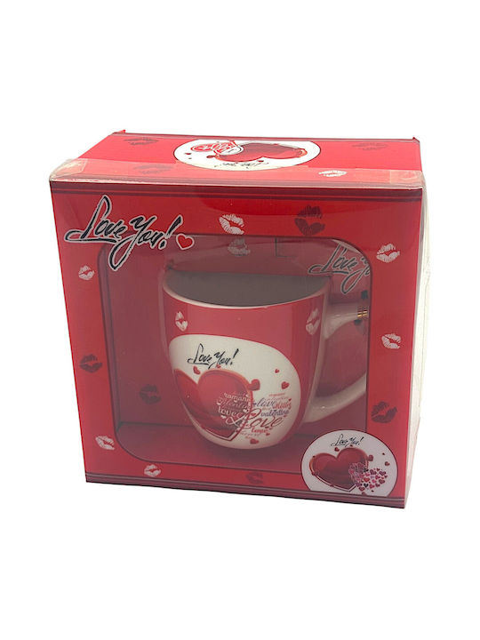 Valentinstag Tassen- und Löffelset Love You 81118 Rot