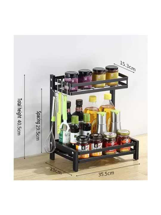 Metallic Tabletop Spice Rack Organizer Black