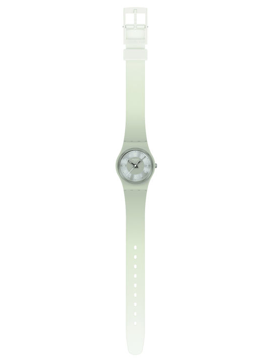 Swatch Swatch Γυναικείο Ρολόι 34mm Μπαταρίας με Πράσινο Καουτσούκ Λουράκι