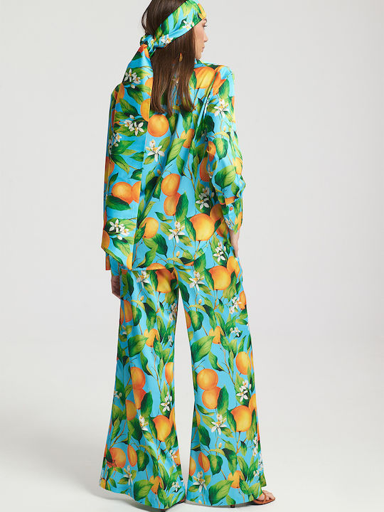 Damen Stoff Hose Multicolor