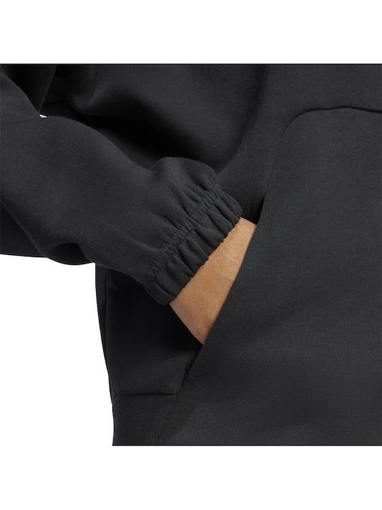 Future Icons Damen Sweatshirtjacke Kapuzen Schwarz