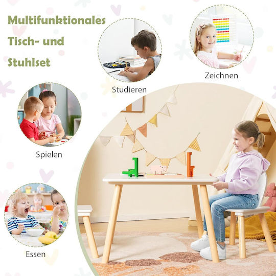 Ginger Home Kinder Tische mit Stühlen aus Hölzernes Weiß