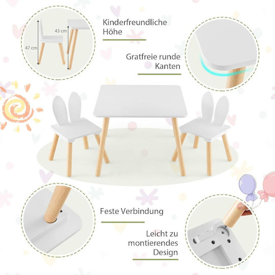 Ginger Home Kinder Tische mit Stühlen aus Hölzernes Weiß