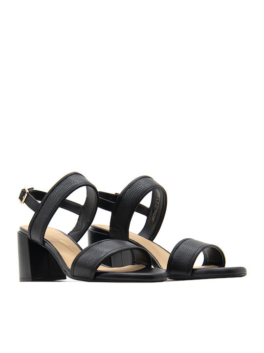 Ezoria Sling Leather Sandals Black