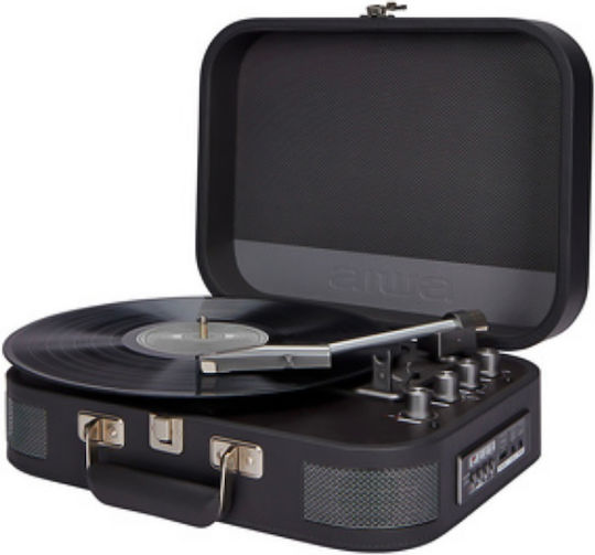 Aiwa VINTAGE VPX-1951-TN Βαλιτσάκι Πικάπ με Belt Drive, Προενίσχυση και Ενσωματωμένα Ηχεία Γκρι