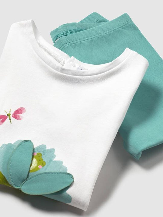 Kinder-Set mit Leggings Sommer 3Stück Blau