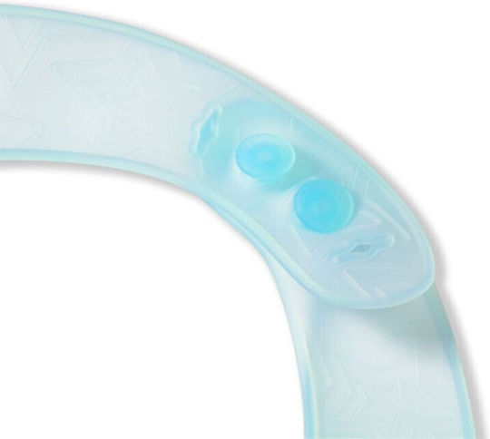 Babyono Waterproof Silicone Bib with Button & Pocket Turquoise for 6 Months+