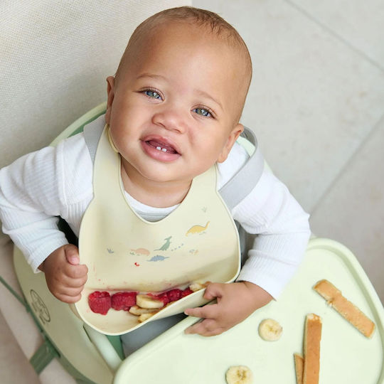 Mamas & Papas Αδιάβροχη Σαλιάρα Σιλικόνης με Κουμπί & Τσέπη Teal 2τμχ