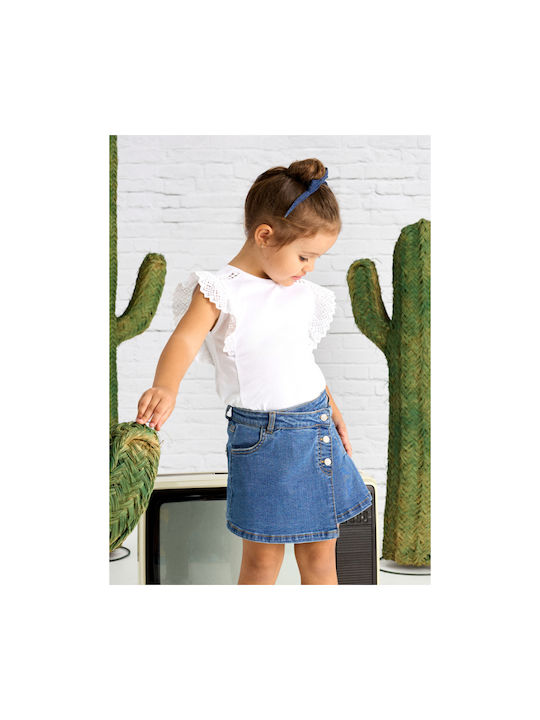 Mayoral Kids Denim Skirt Blue