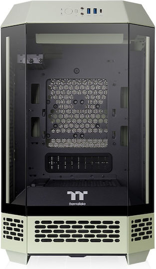Thermaltake The Tower 250 Gaming Mini Tower Κουτί Υπολογιστή με Πλαϊνό Παράθυρο και RGB Φωτισμό Matcha Green