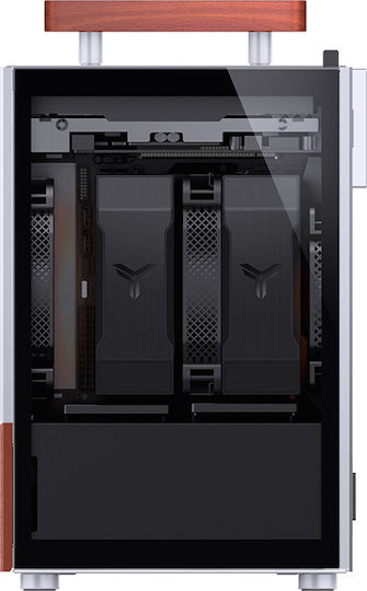 Jonsbo T6 Gaming Mini Tower Κουτί Υπολογιστή με Πλαϊνό Παράθυρο Ασημί