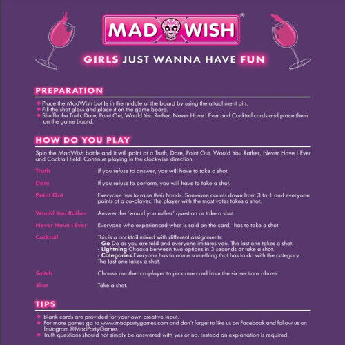 Madwish Girls Edition Party Drinking Game