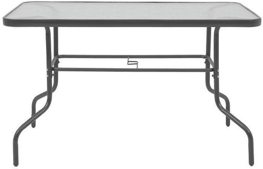 028 Outdoor Dinner Metal Table Gray 120x60x72cm