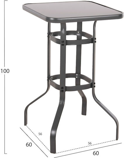 Tisch Bar für kleine Außenbereiche Stabil Figgy Gray 60x60cm