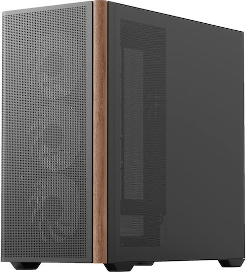 Aerocool D301A V2 Gaming Mini Tower Computer Case with Side Window and RGB Lighting Black