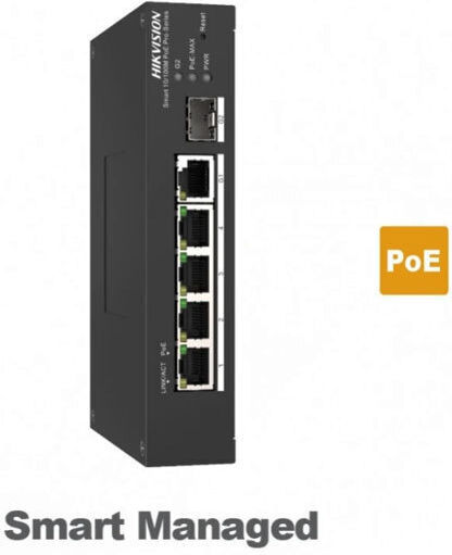 Hikvision DS-3T1306P-SI/HS Unmanaged L2 PoE+ Switch με 4 Θύρες Gigabit (1Gbps) Ethernet