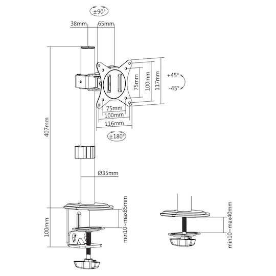 Maclean Energy MC-751N Βάση Γραφείου Οθόνης έως 32"
