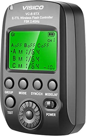 Transmițător radio cu frecvență ETTL Visico Vc-818tx pentru Canon