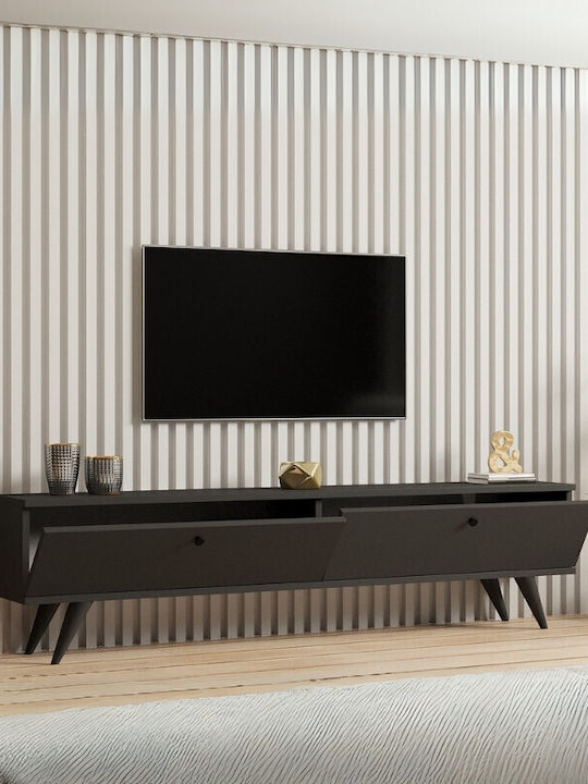 TV Stand Wooden Paris Charcoal L160xW25xH35cm